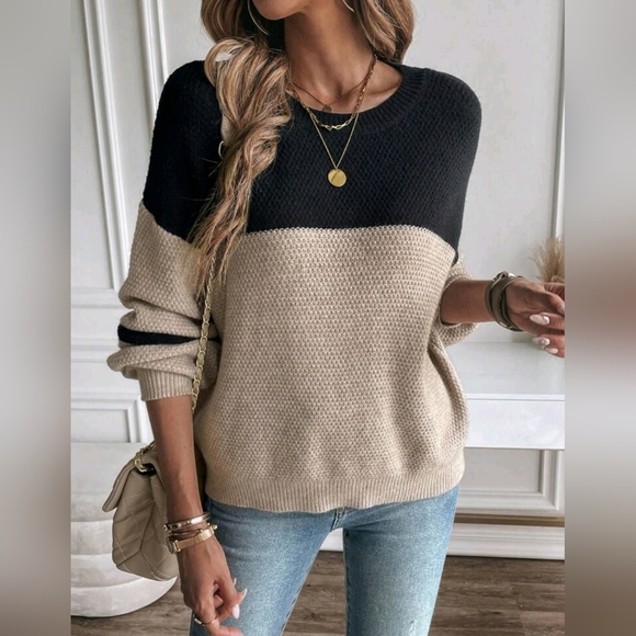 Striped Pullover in Black Base